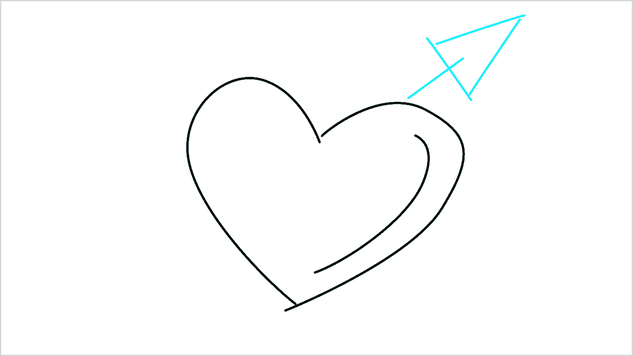Cómo dibujar un corazón con una flecha paso a paso (4)
