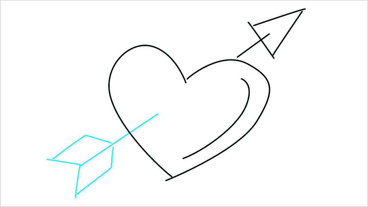 Cómo dibujar un corazón con una flecha paso a paso (5)