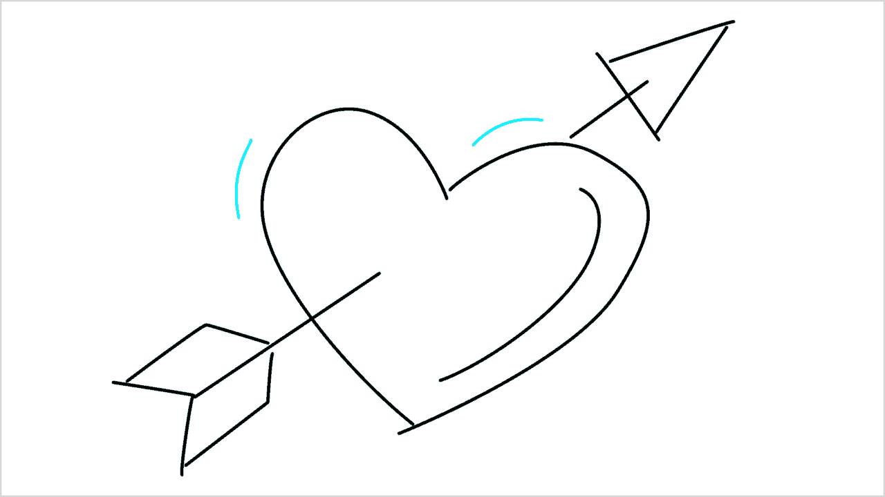 Cómo dibujar un corazón con una flecha paso a paso (6)