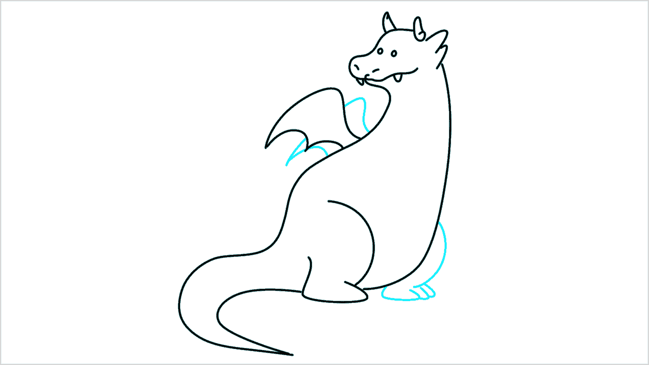 Cómo dibujar un dragón paso a paso (7)