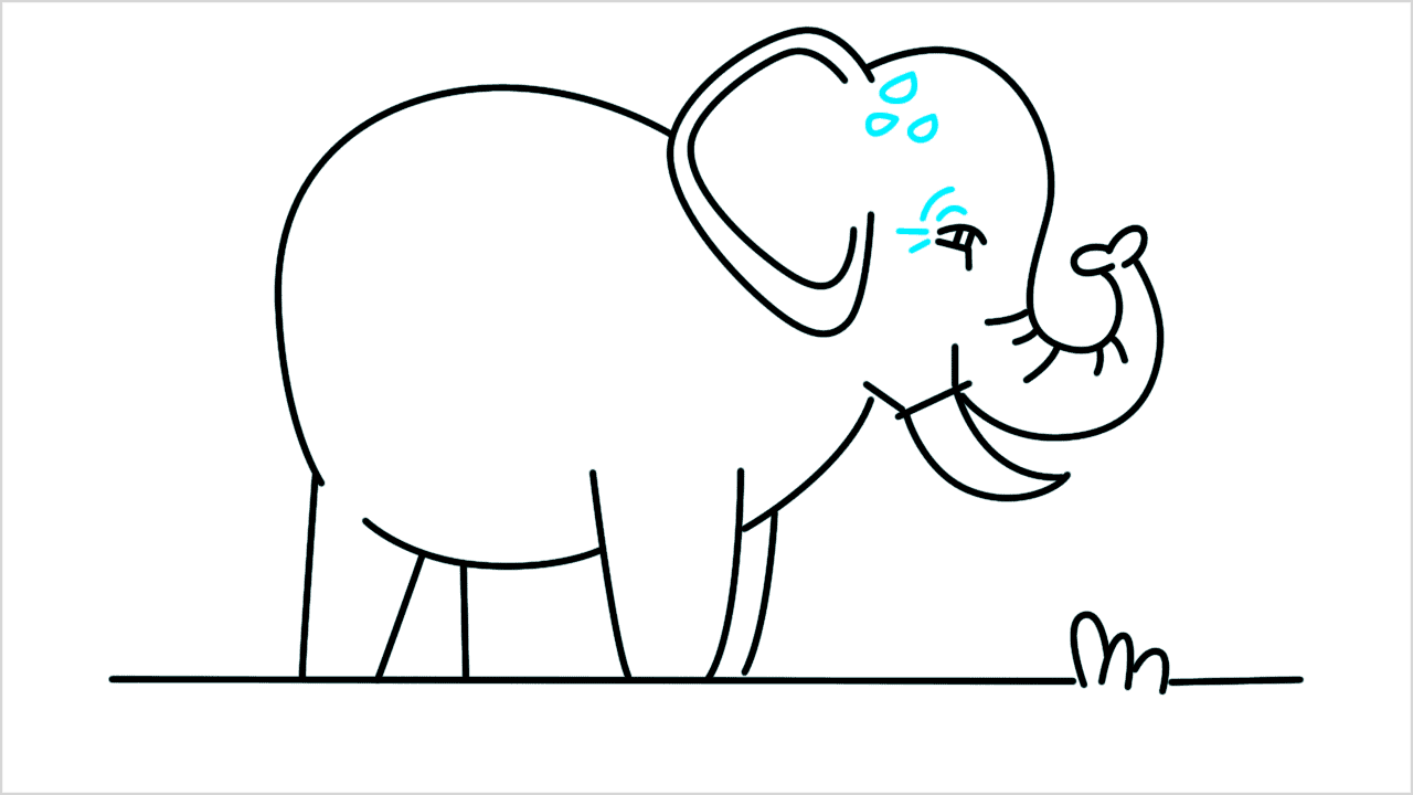 Cómo dibujar un elefante caminando paso a paso (12)