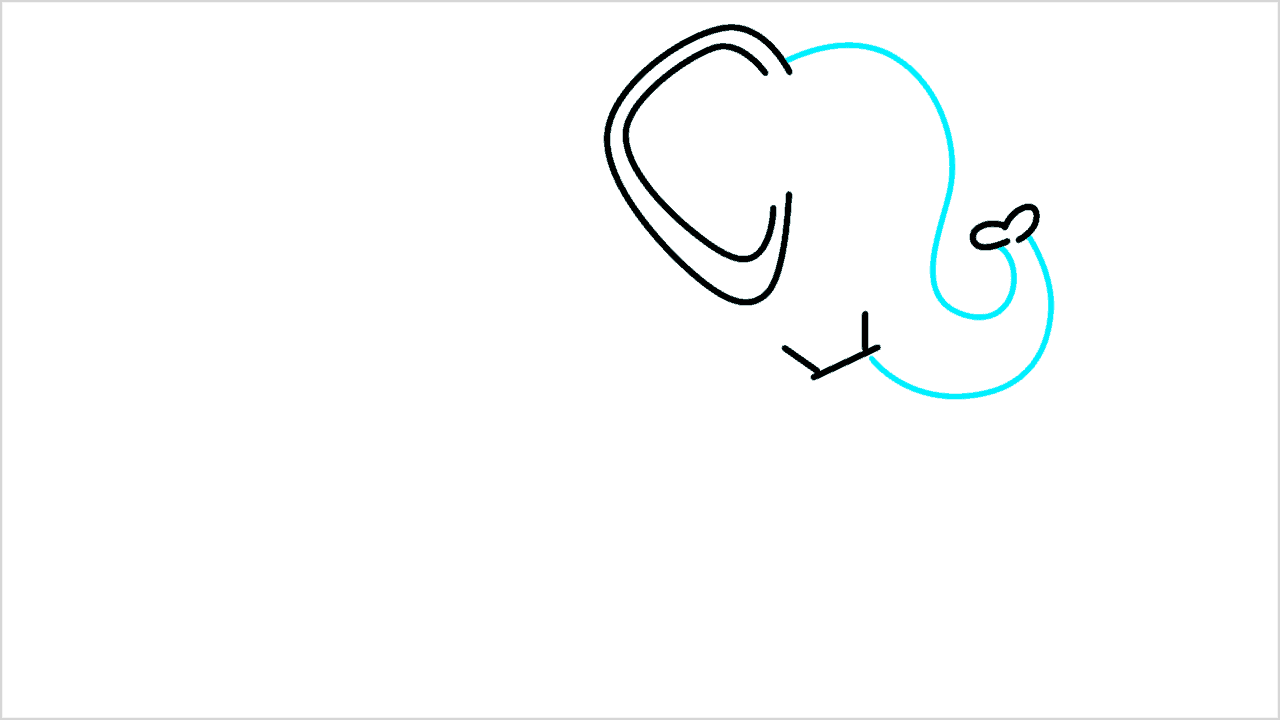 Cómo dibujar un elefante caminando paso a paso (4)