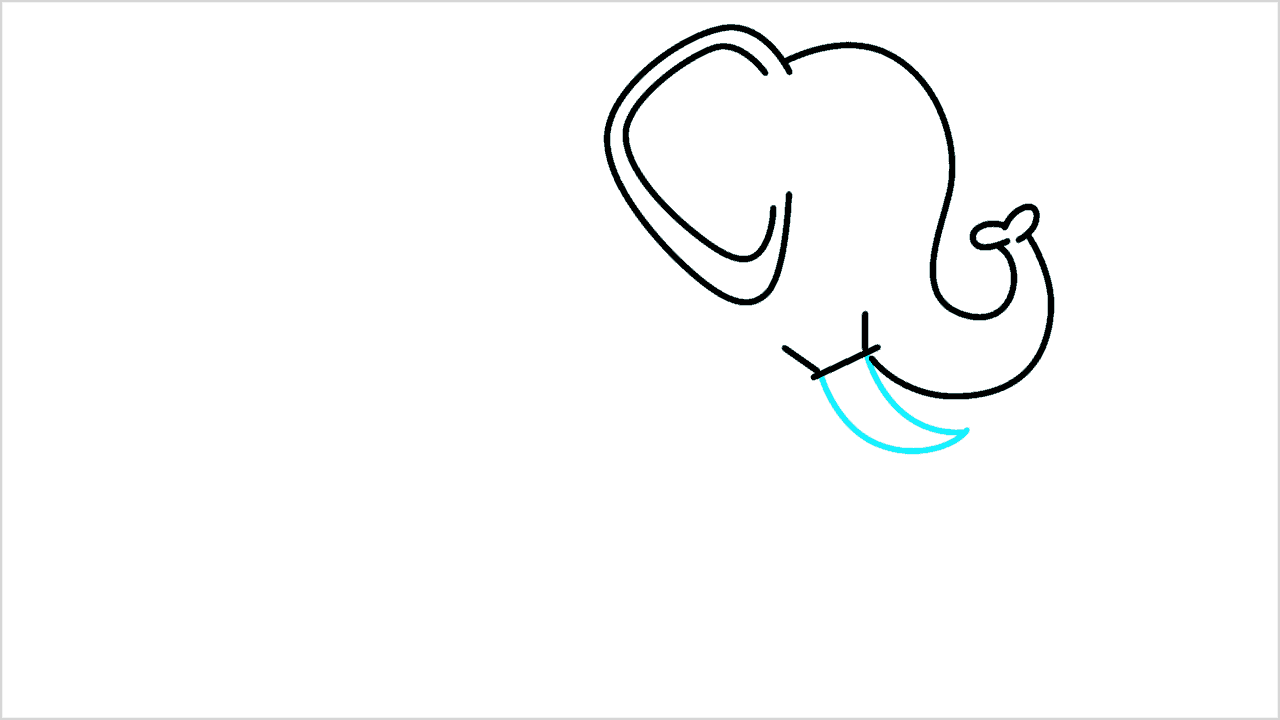 Cómo dibujar un elefante caminando paso a paso (5)
