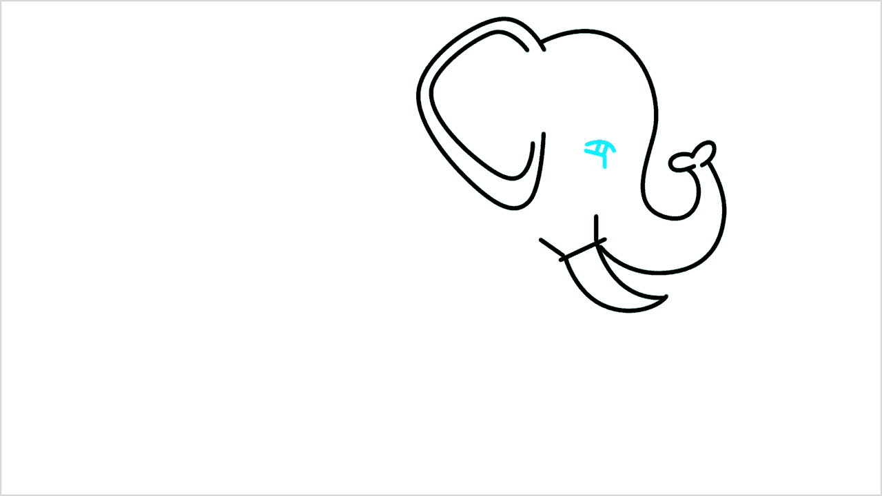 Cómo dibujar un elefante caminando paso a paso (6)