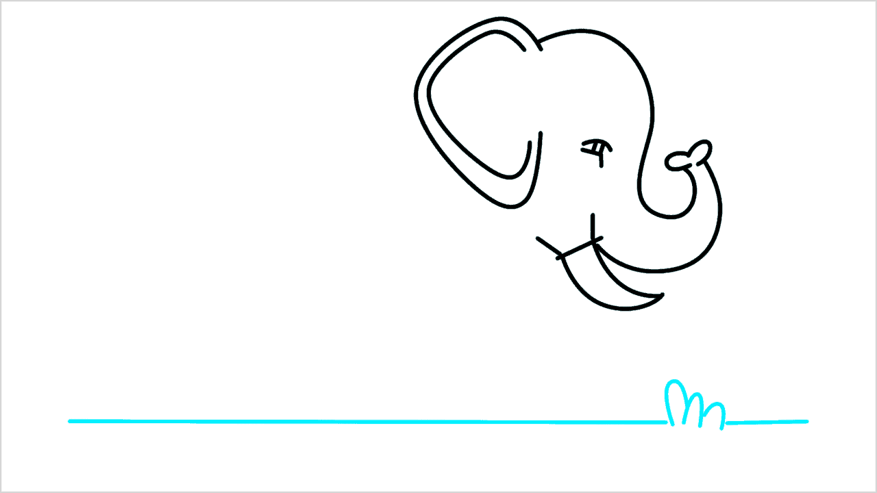 Cómo dibujar un elefante caminando paso a paso (7)