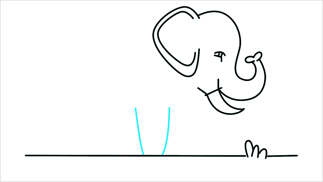 Cómo dibujar un elefante caminando paso a paso (8)