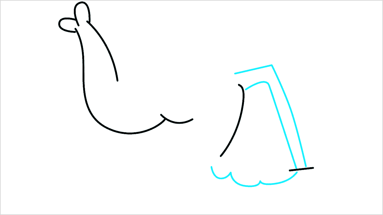 Cómo dibujar un elefante lindo paso a paso (4)