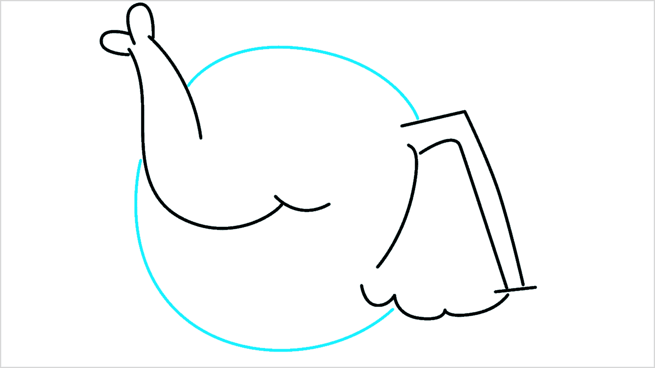 Cómo dibujar un elefante lindo paso a paso (5)