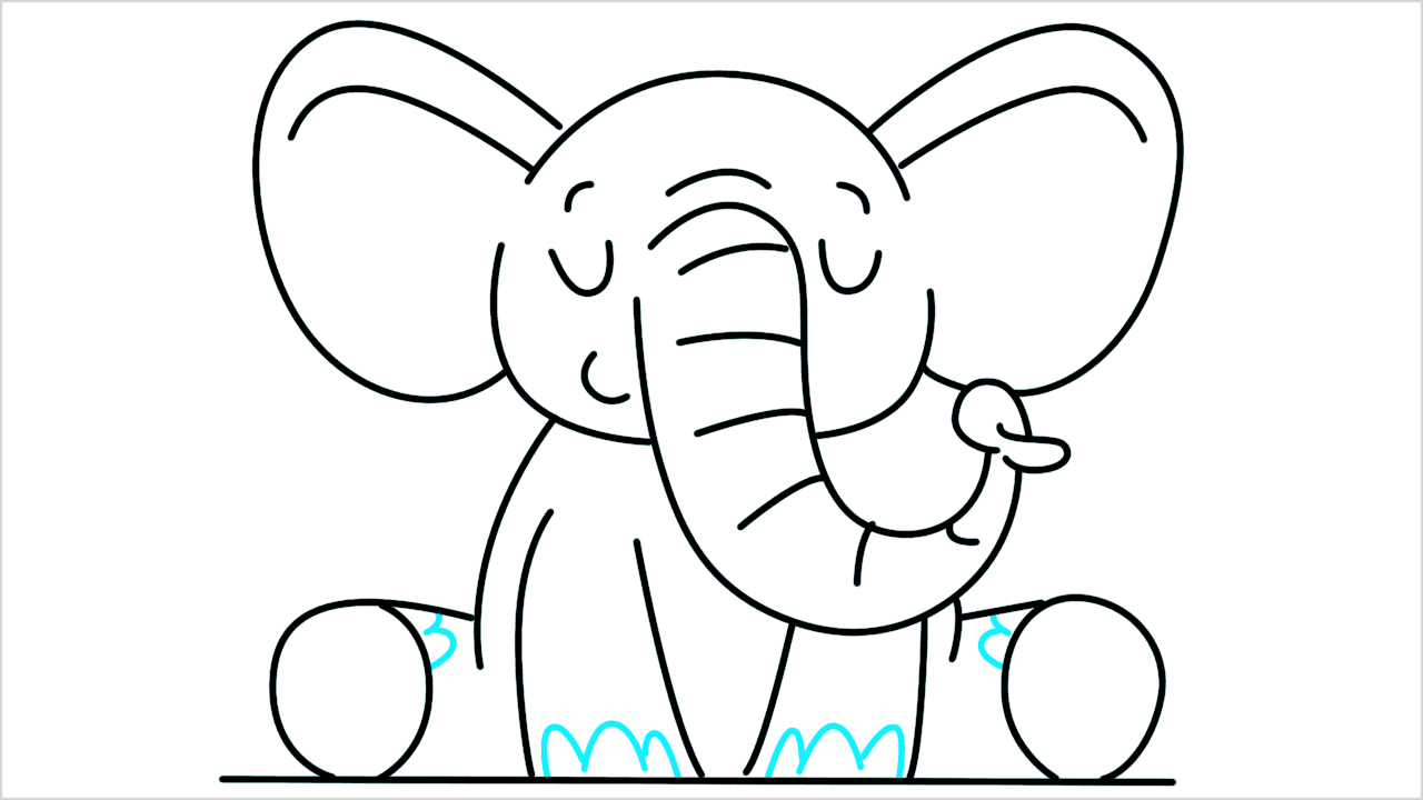 Cómo dibujar un elefante meditando paso a paso (12)