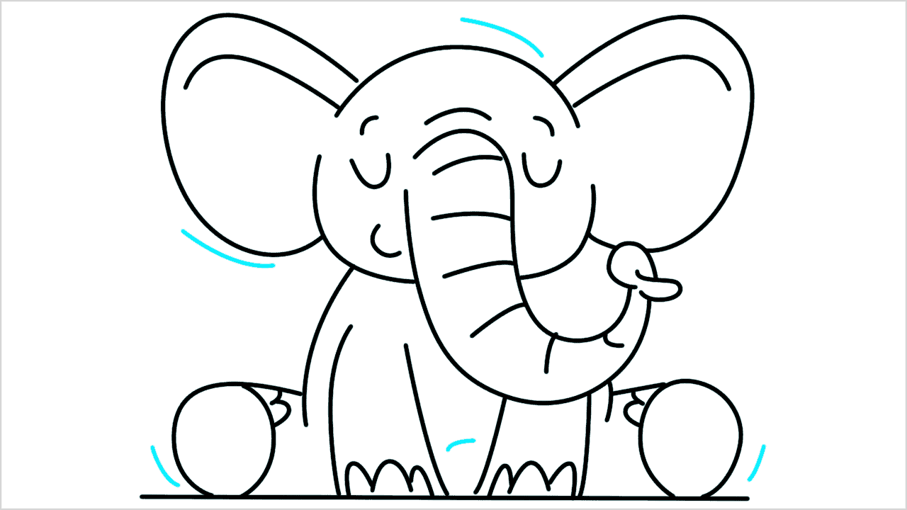Cómo dibujar un elefante meditando paso a paso (13)