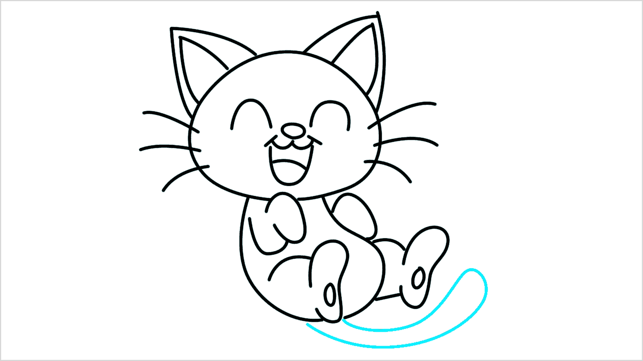 Cómo dibujar un gato acostado paso a paso (10)