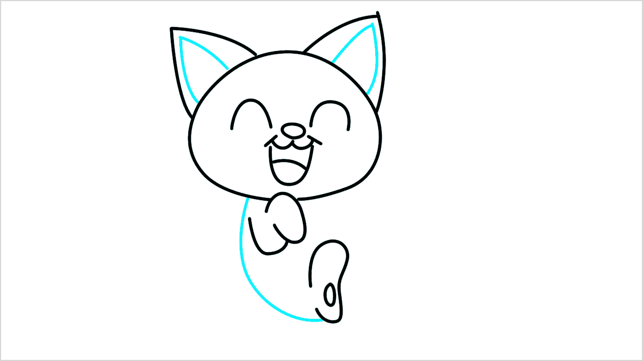 Cómo dibujar un gato acostado paso a paso (6)