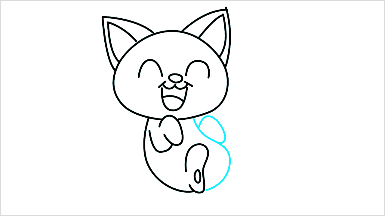 Cómo dibujar un gato acostado paso a paso (7)