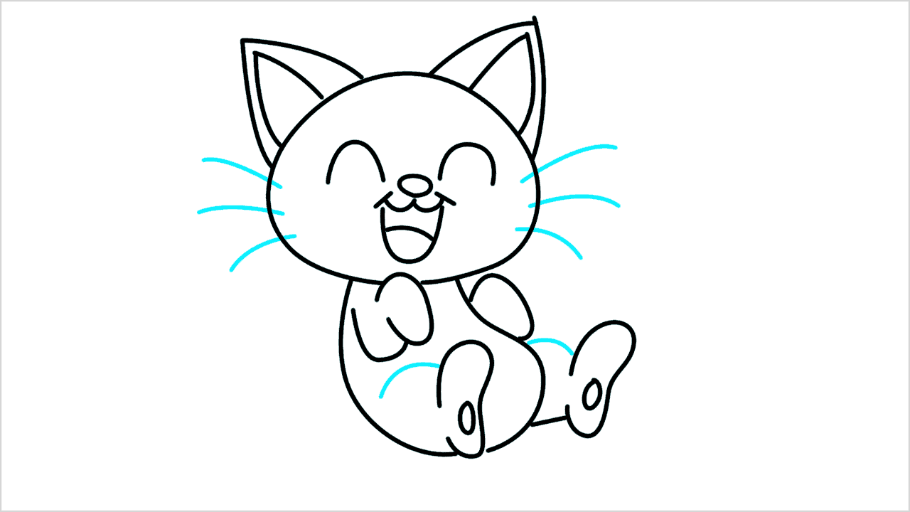 Cómo dibujar un gato acostado paso a paso (9)