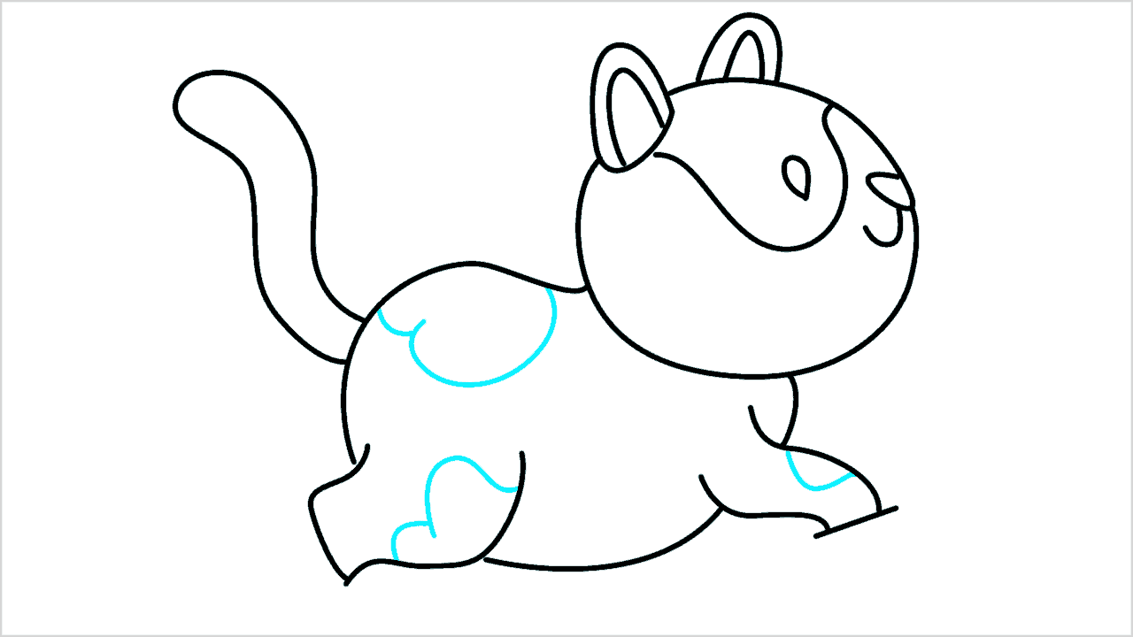 Cómo dibujar un gato caminando paso a paso (8)