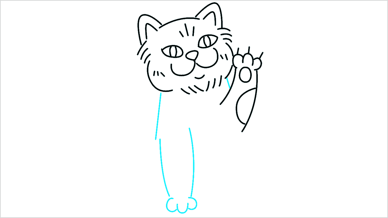 Cómo dibujar un gato de la suerte paso a paso (11)