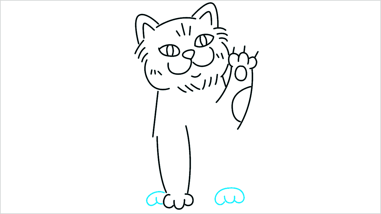 Cómo dibujar un gato de la suerte paso a paso (12)