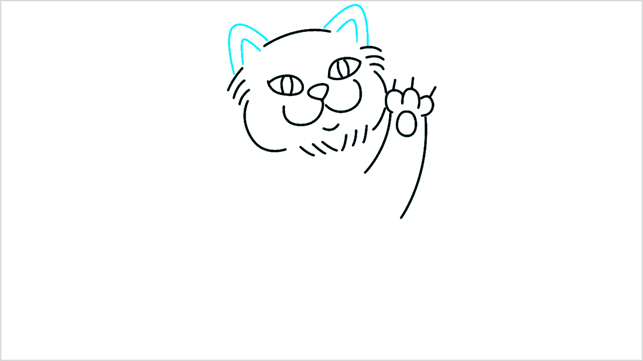 Cómo dibujar un gato de la suerte paso a paso (9)
