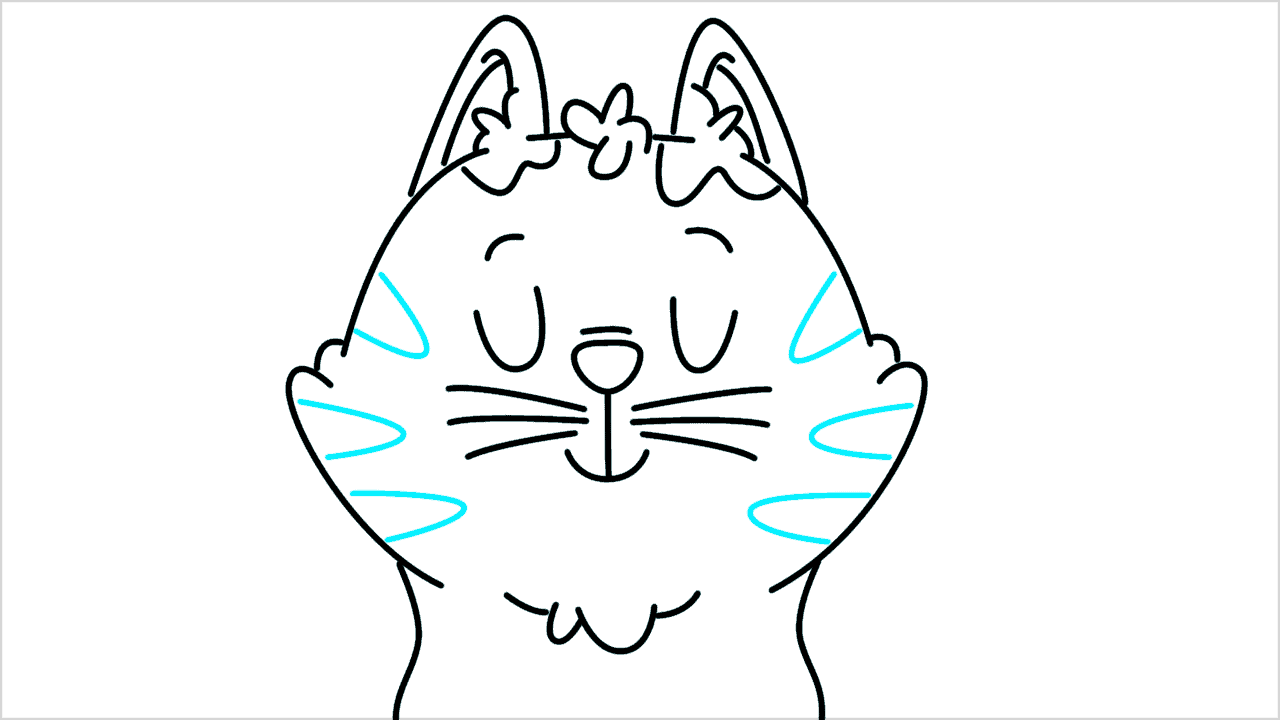 Cómo dibujar un gato meditando paso a paso (10)