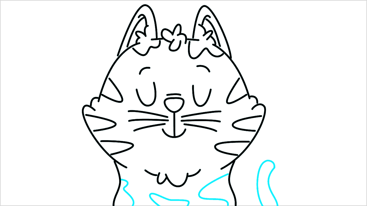 Cómo dibujar un gato meditando paso a paso (11)