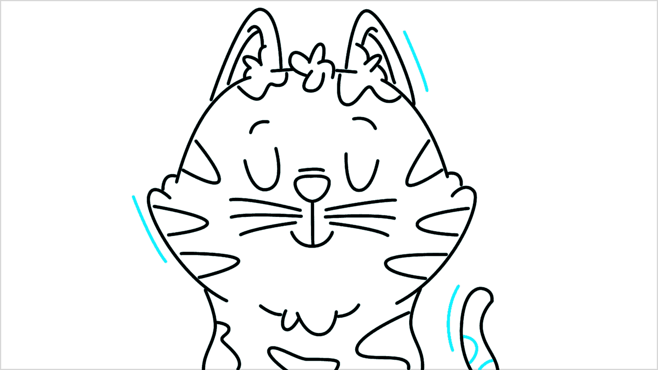 Cómo dibujar un gato meditando paso a paso (12)