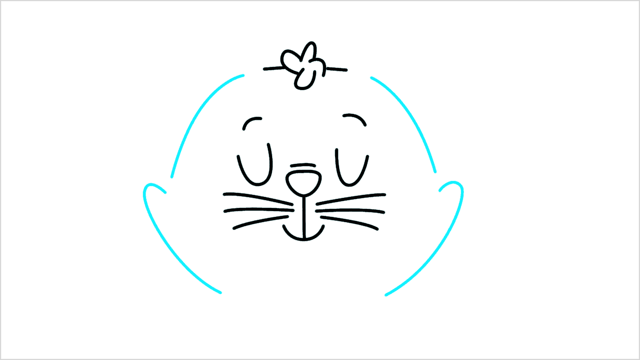 Cómo dibujar un gato meditando paso a paso (5)