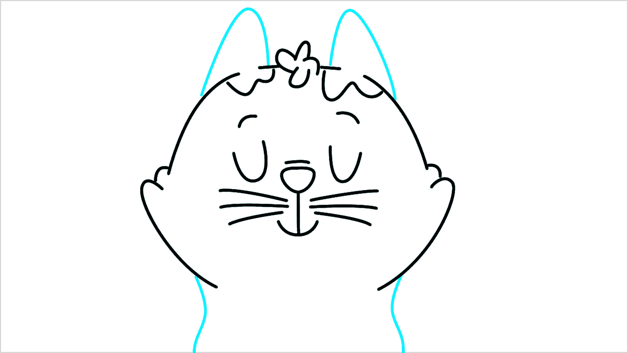 Cómo dibujar un gato meditando paso a paso (7)