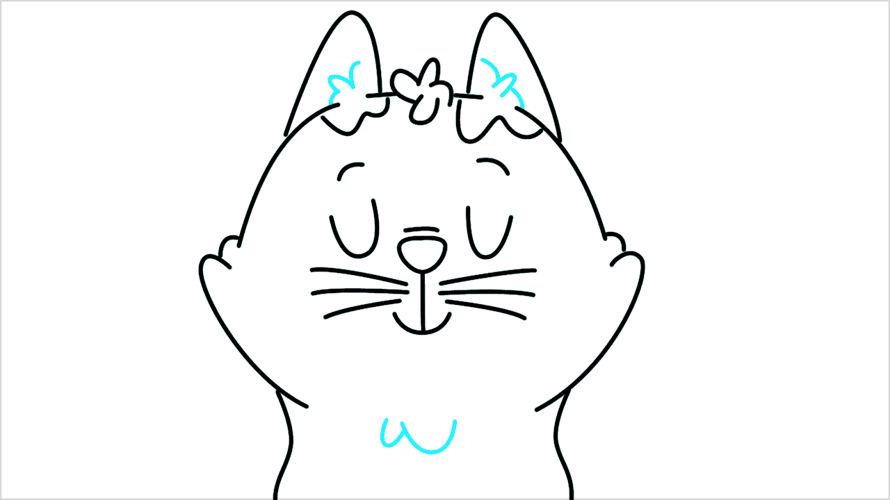Cómo dibujar un gato meditando paso a paso (8)