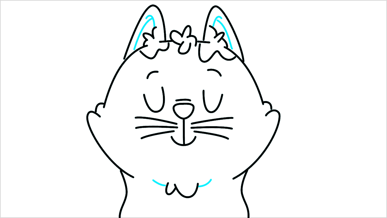 Cómo dibujar un gato meditando paso a paso (9)