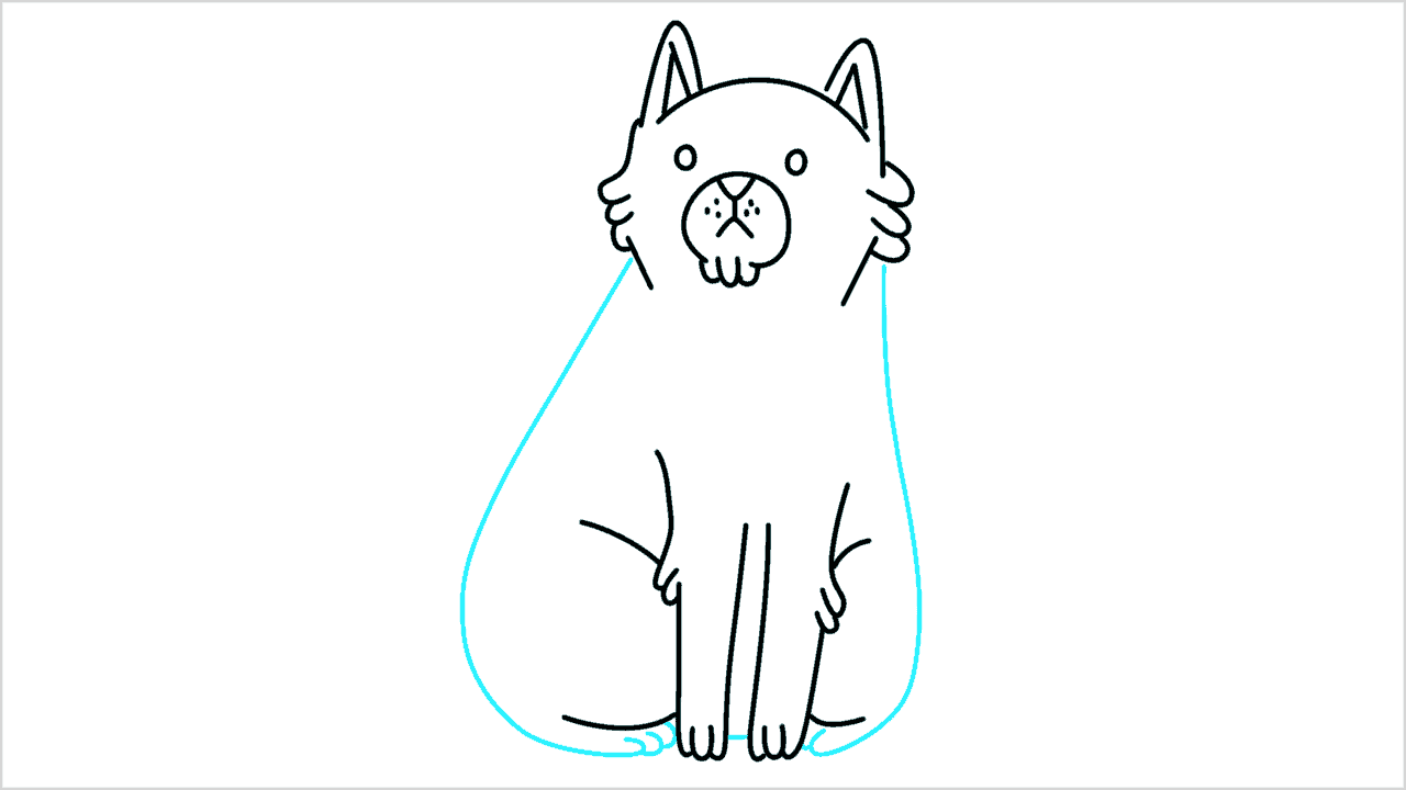 Cómo dibujar un gato sentado paso a paso (10)
