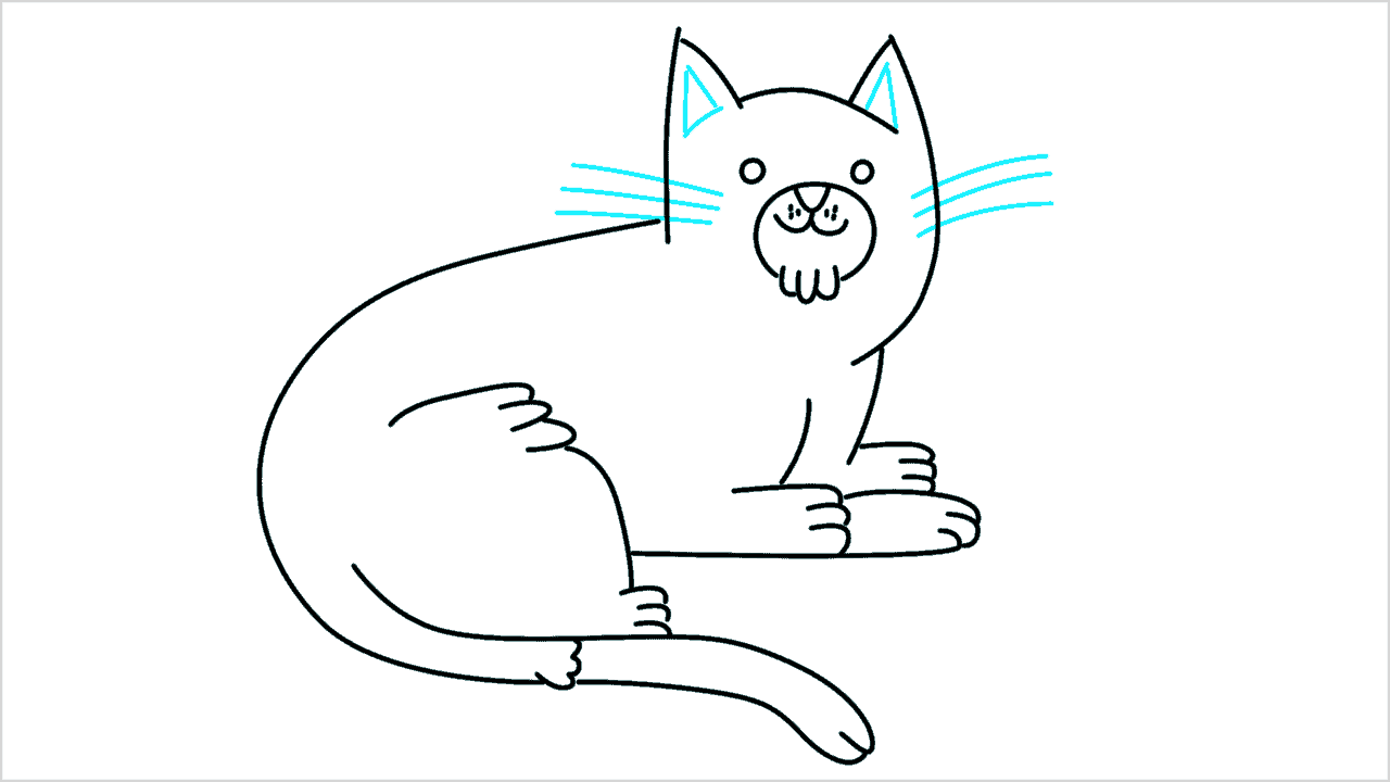 Cómo dibujar un gato (siamese) paso a paso (11)