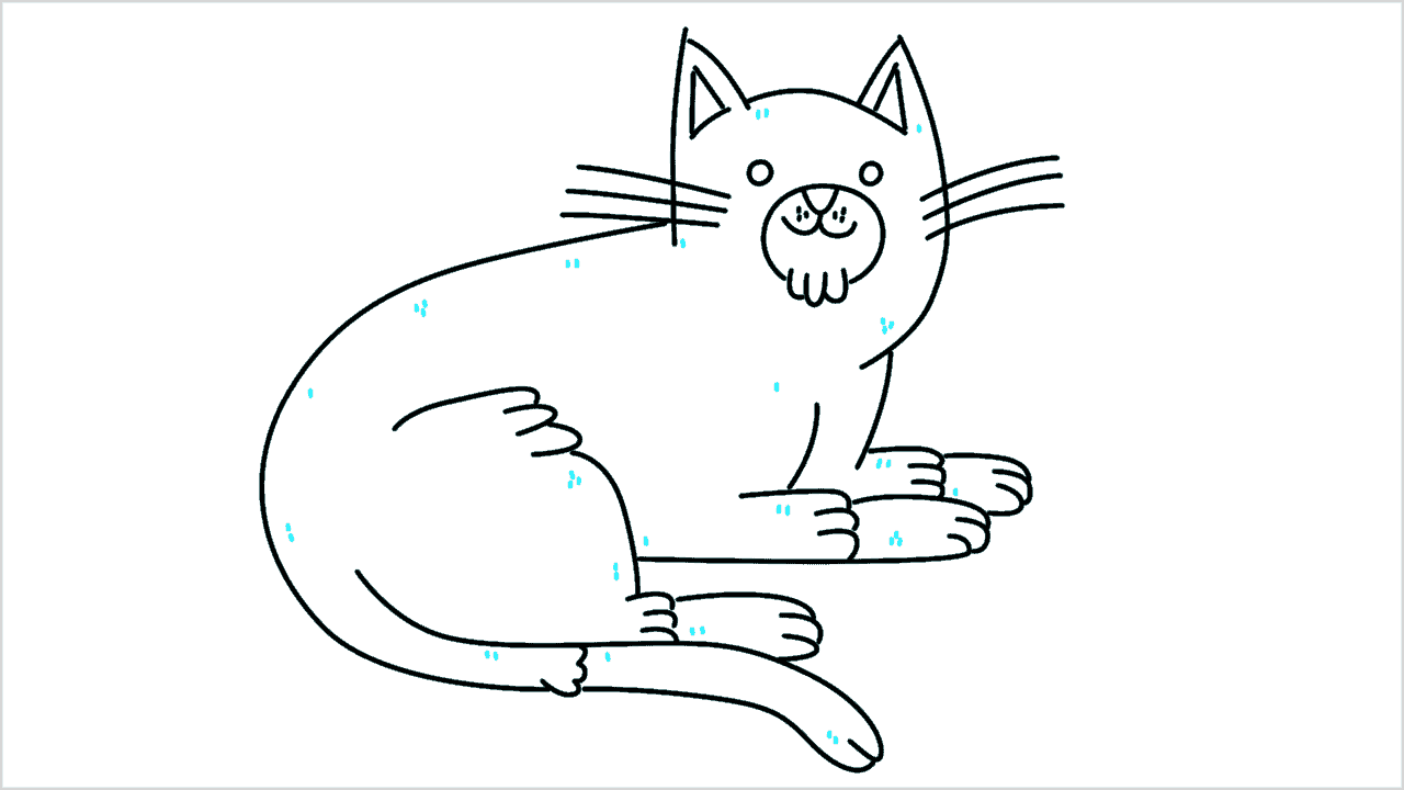 Cómo dibujar un gato (siamese) paso a paso (13)