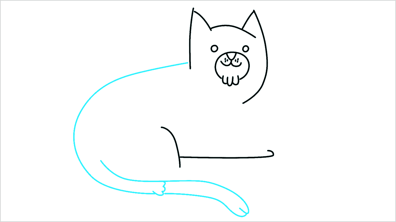 Cómo dibujar un gato (siamese) paso a paso (7)