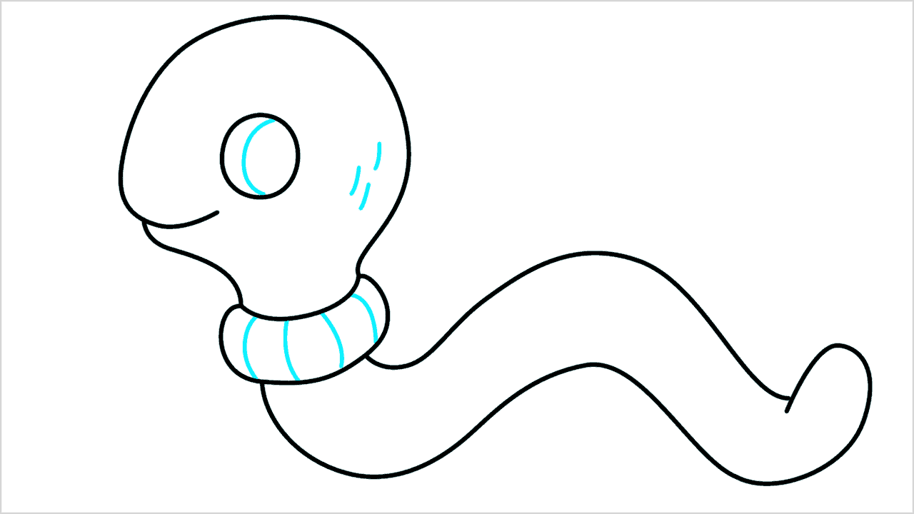Cómo dibujar un gusano paso a paso (5)