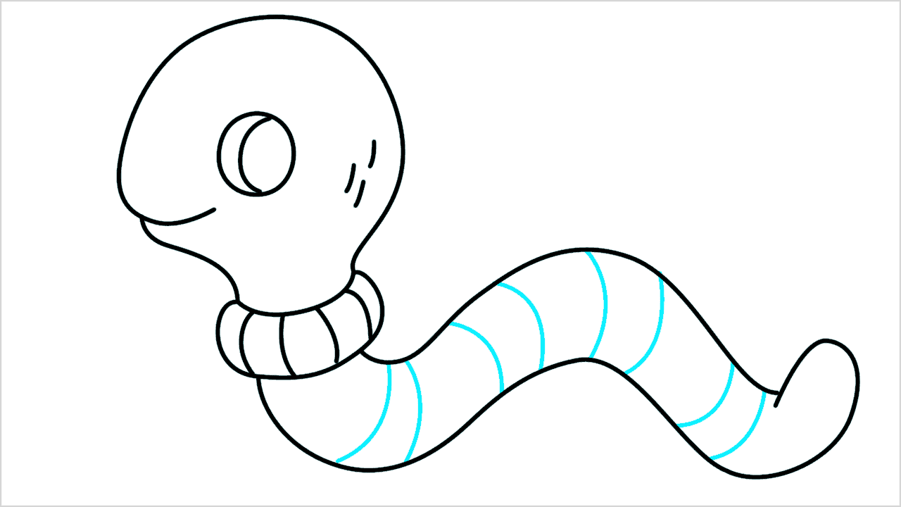 Cómo dibujar un gusano paso a paso (6)