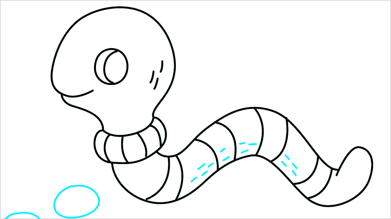 Cómo dibujar un gusano paso a paso (7)