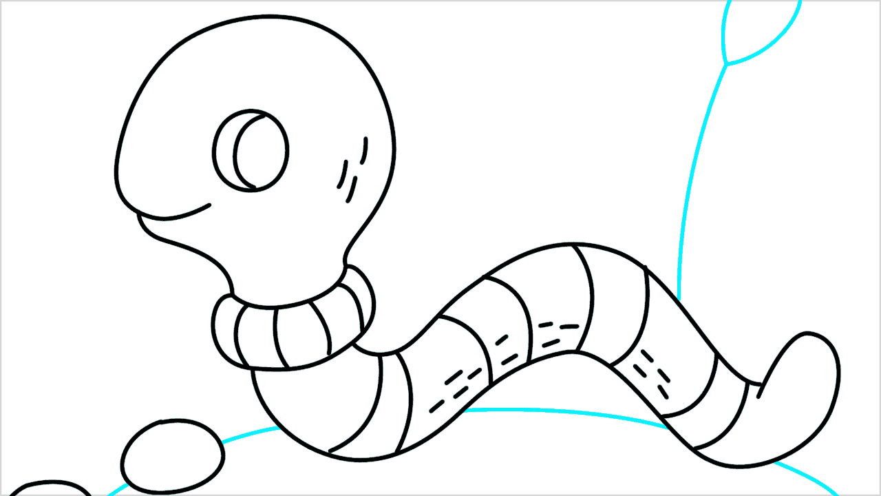 Cómo dibujar un gusano paso a paso (8)