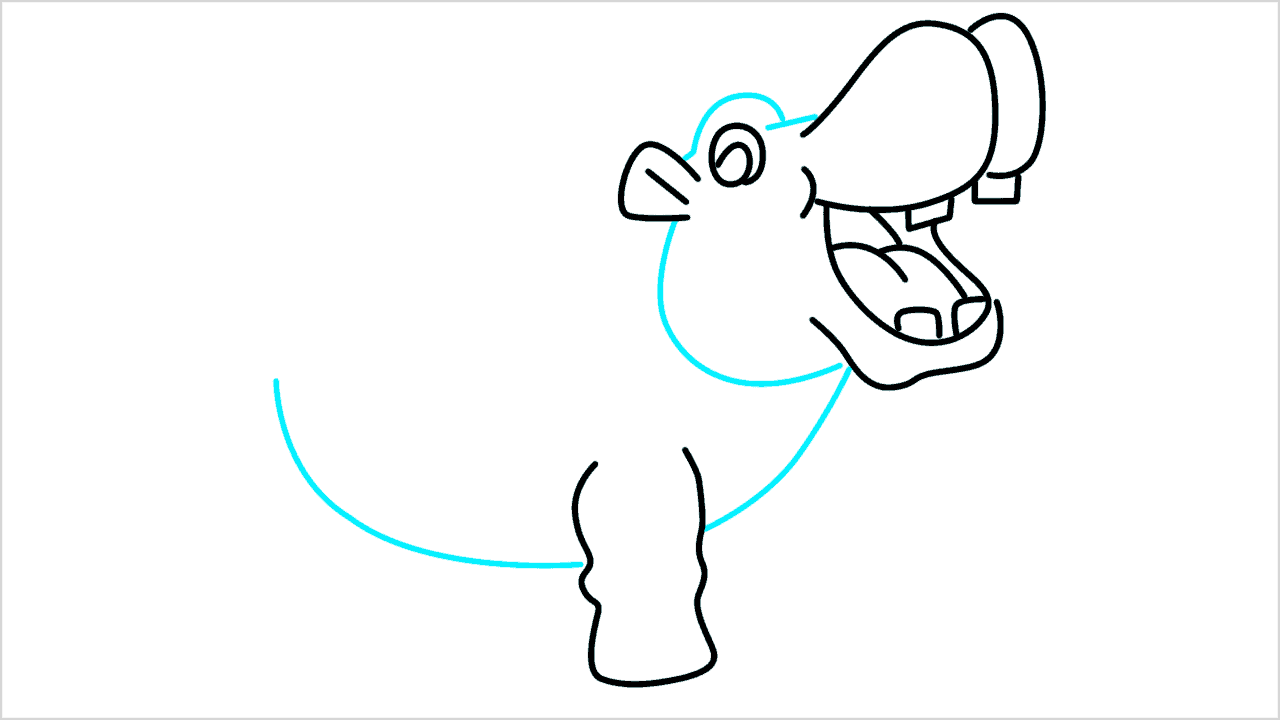 Cómo dibujar un hipopótamo paso a paso (8)