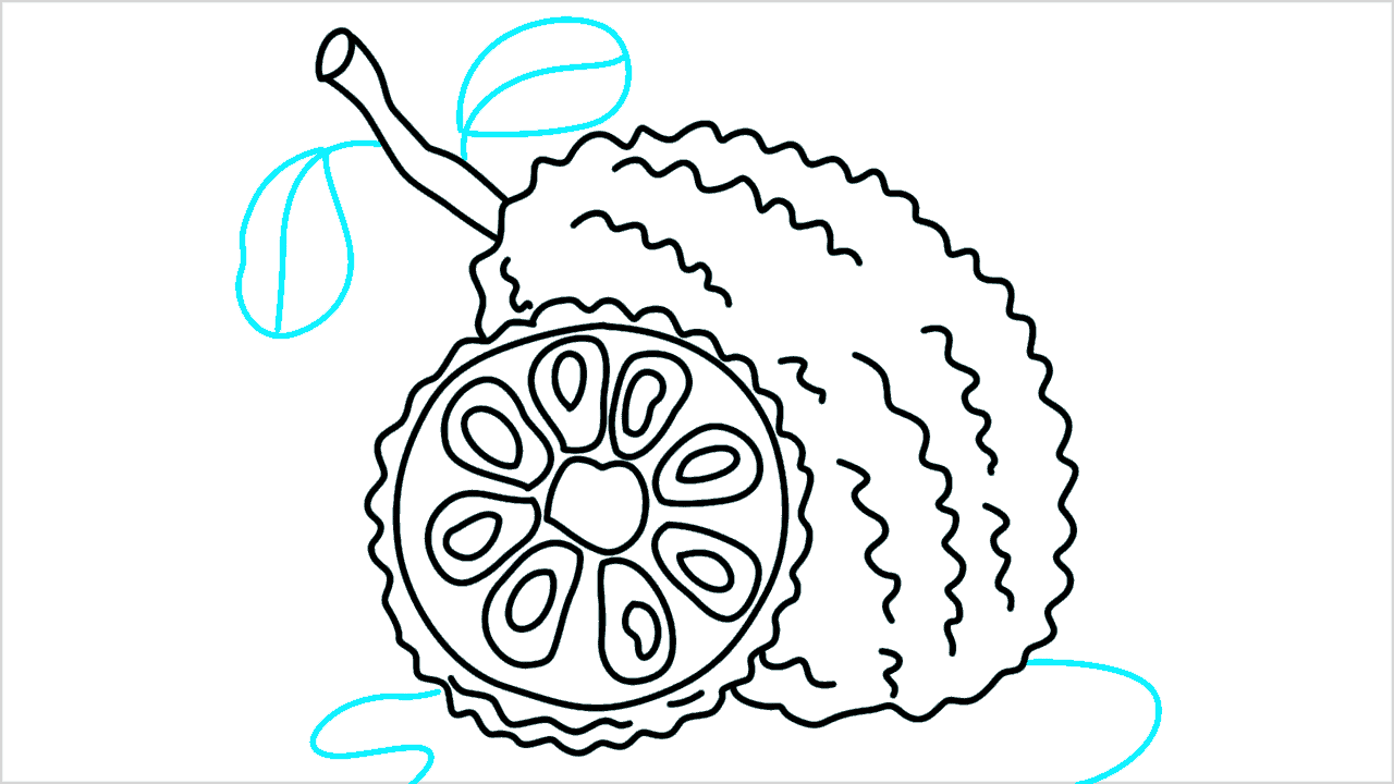 Cómo dibujar un jackfruit paso a paso (8)