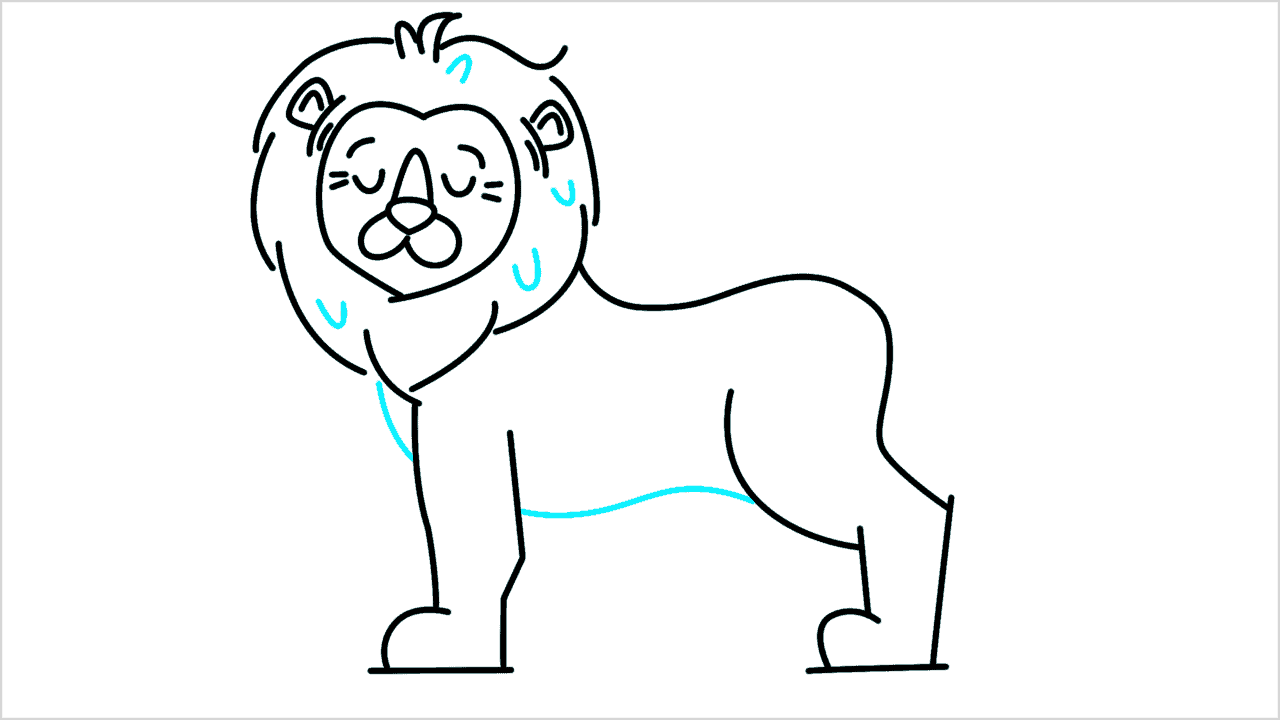 Cómo dibujar un león caminando paso a paso (10)
