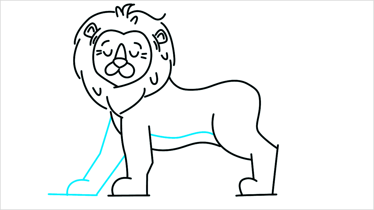 Cómo dibujar un león caminando paso a paso (11)