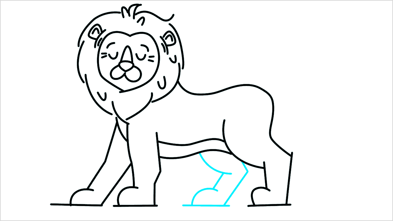 Cómo dibujar un león caminando paso a paso (12)