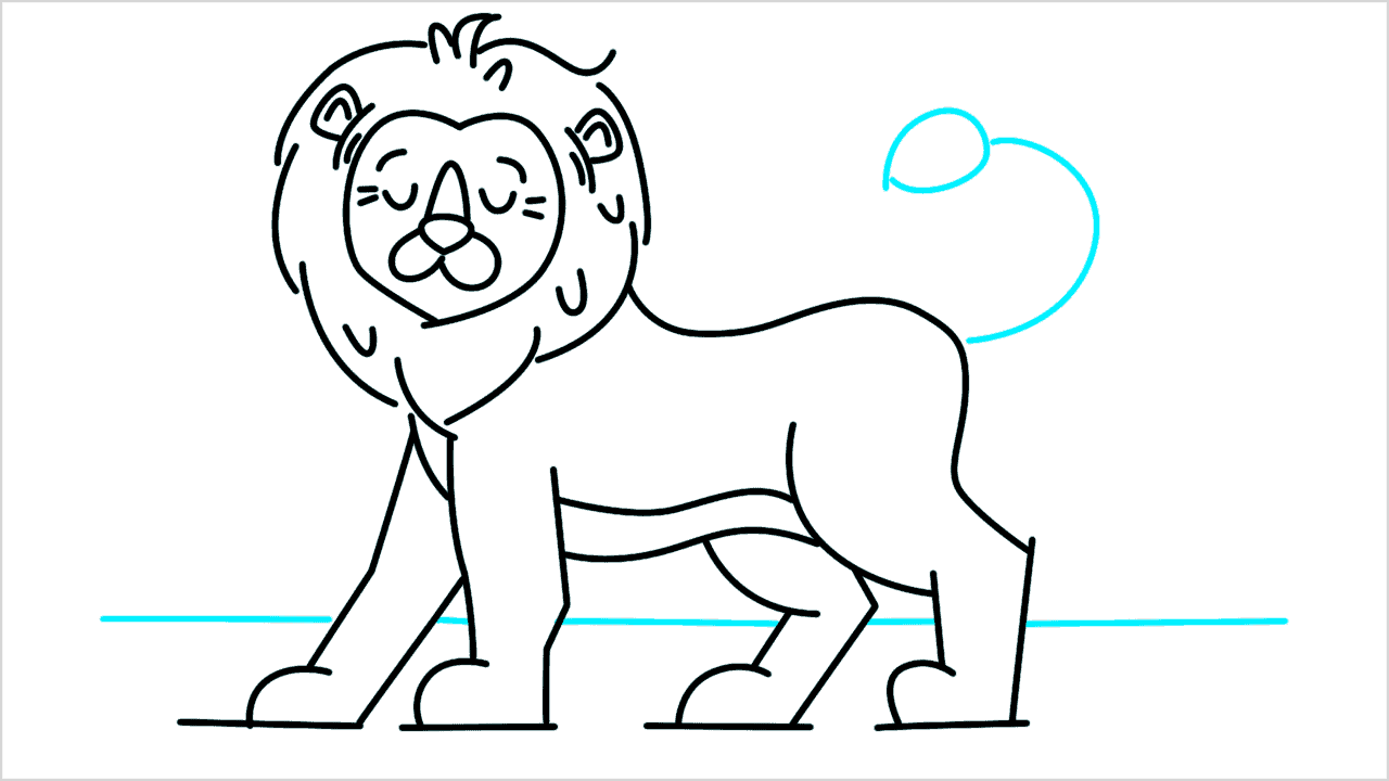Cómo dibujar un león caminando paso a paso (13)