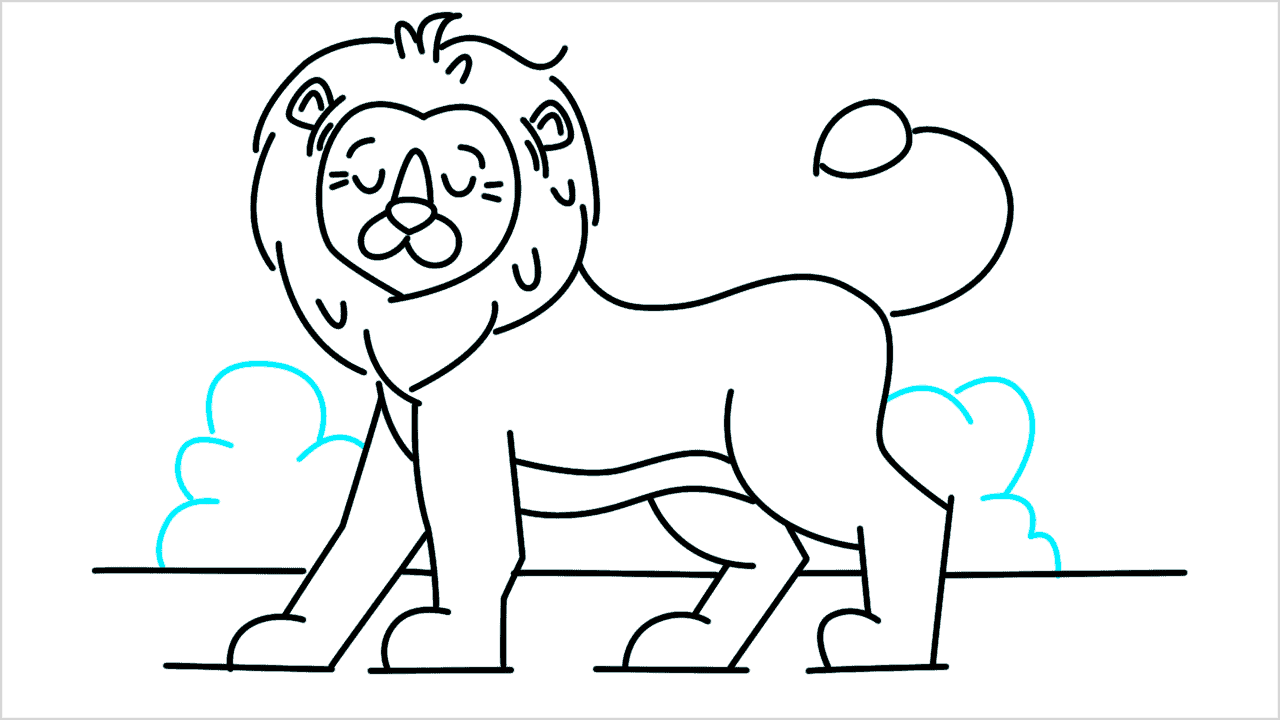 Cómo dibujar un león caminando paso a paso (14)