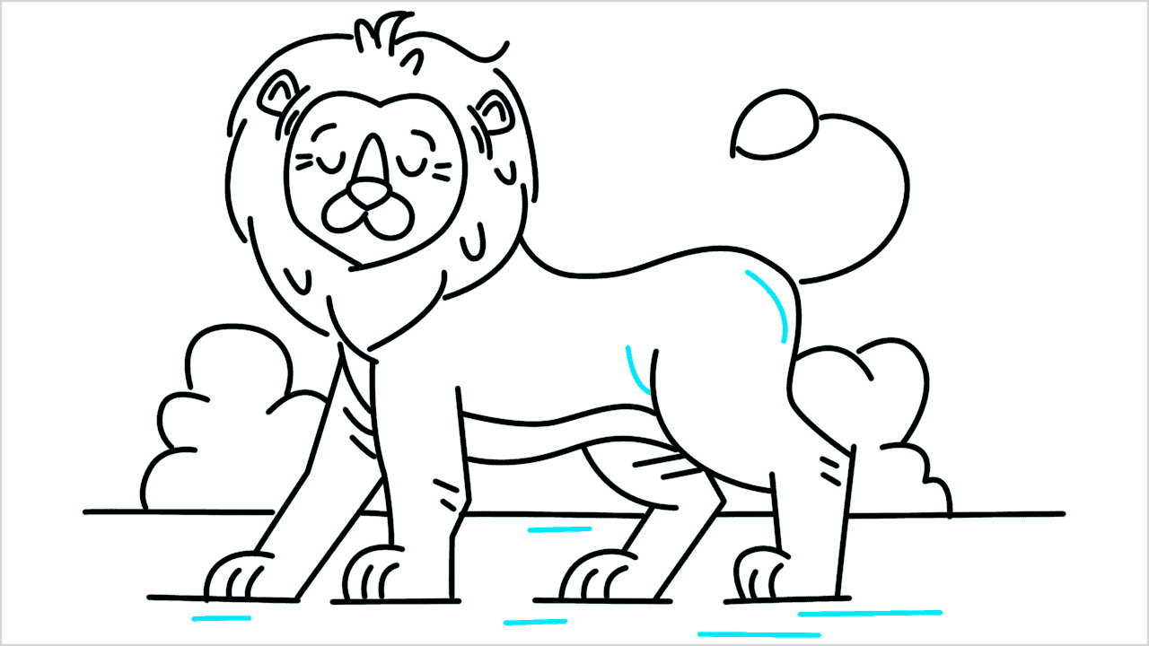 Cómo dibujar un león caminando paso a paso (16)