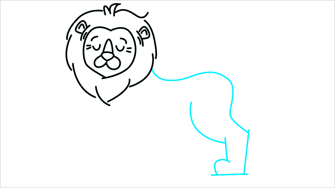 Cómo dibujar un león caminando paso a paso (8)