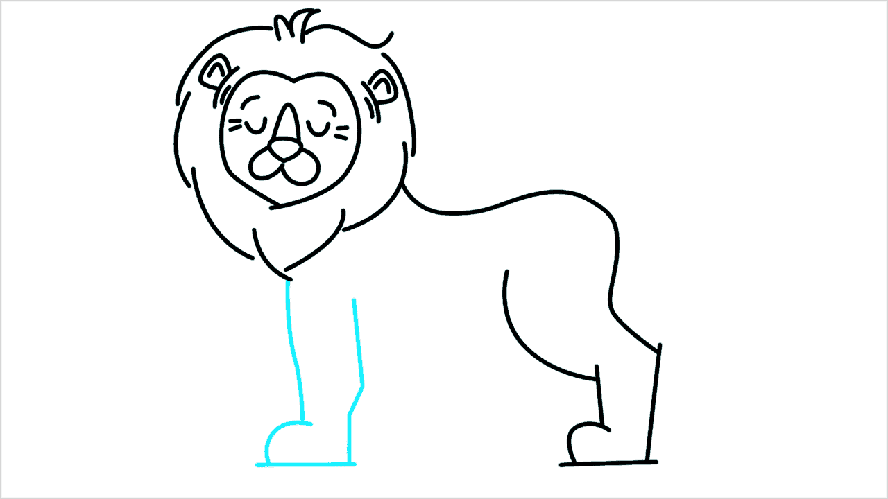 Cómo dibujar un león caminando paso a paso (9)