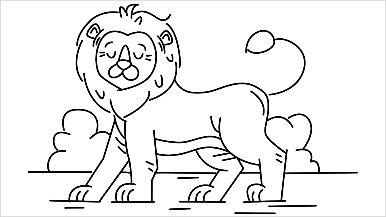 Cómo dibujar un león caminando paso a paso