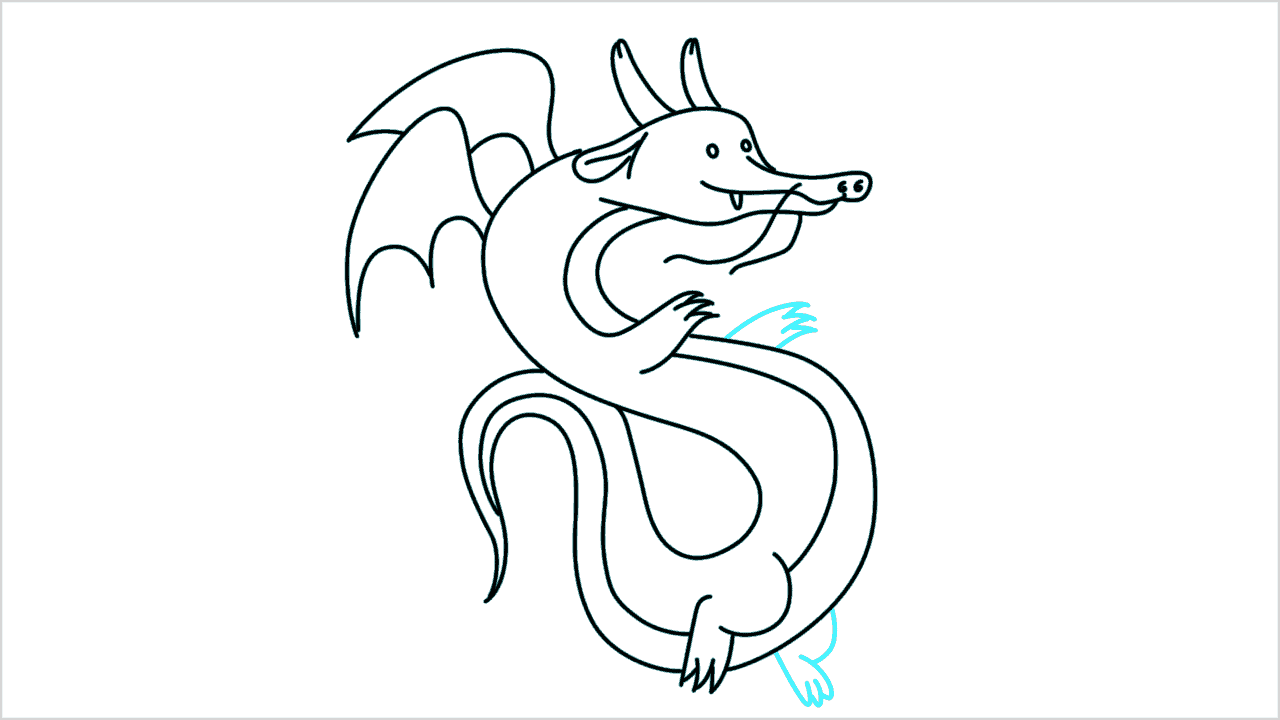 Cómo dibujar un lindo dragón chino paso a paso (11)