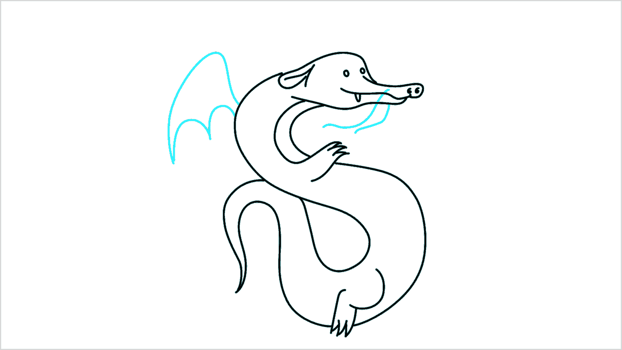 Cómo dibujar un lindo dragón chino paso a paso (8)